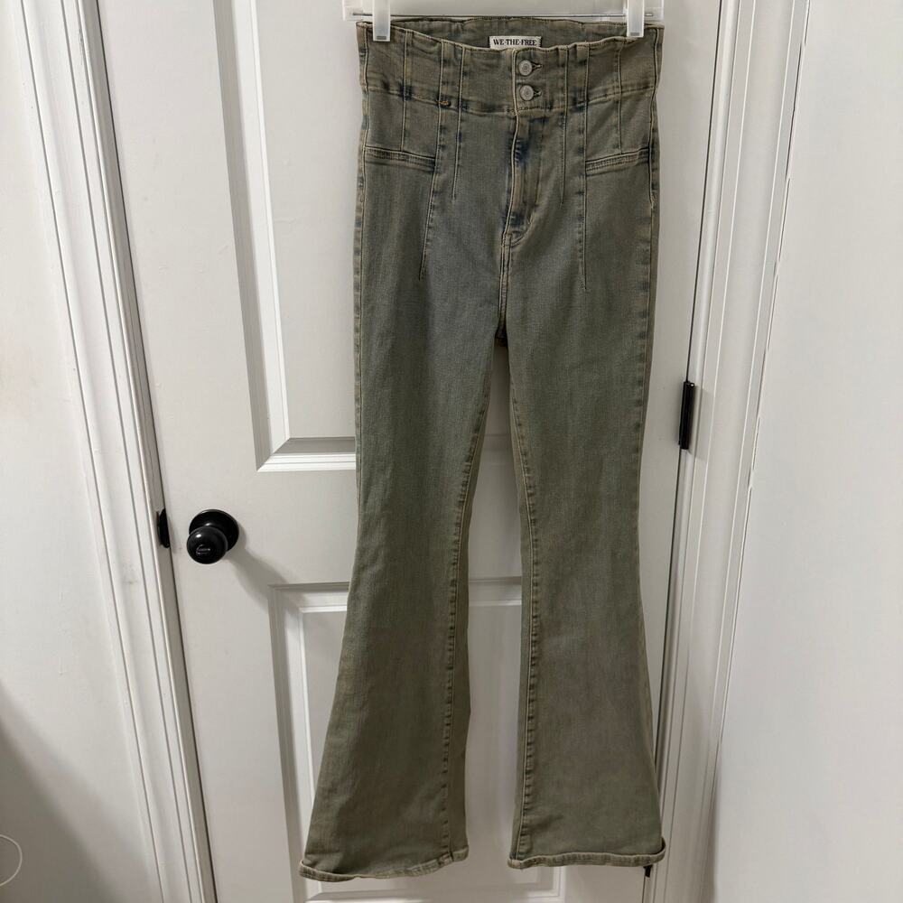 NWOT $98 Free People "We The Free" 29 Jayde Flare Jean - Picture 4 of 6